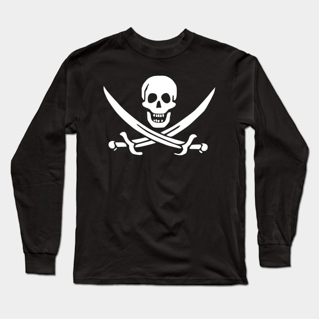 Calico Jack Rackham Flag Long Sleeve T-Shirt by jw608